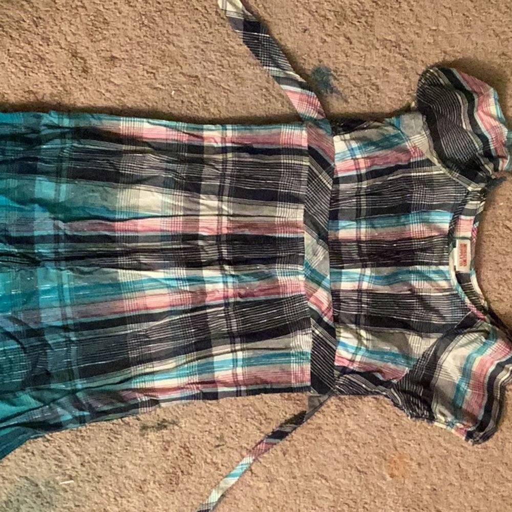 Girls Large hombre plaid dress